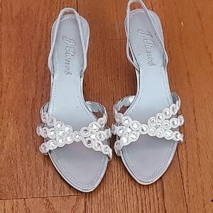 J.Renee Metallic Silver Sandals
